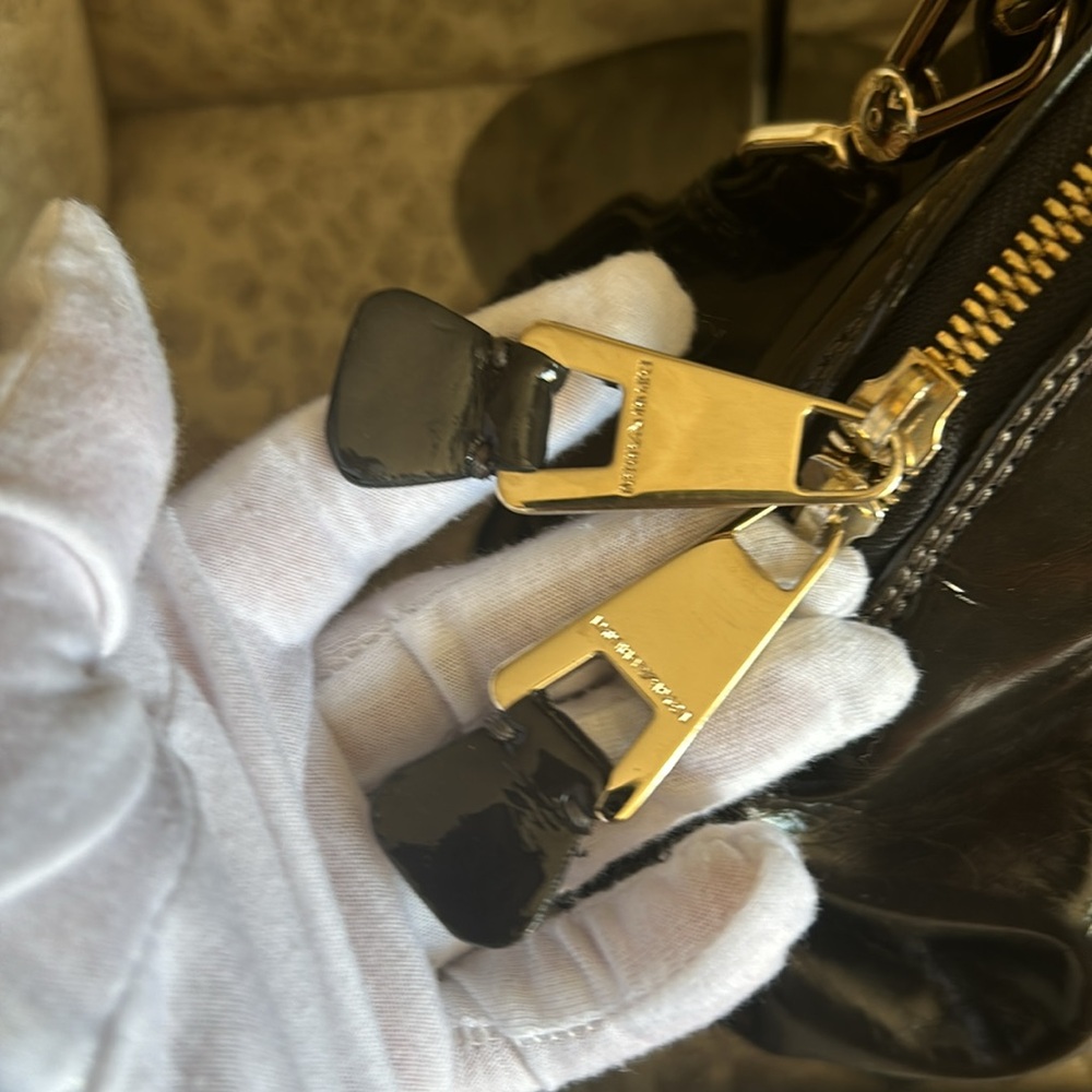 Armani Patent Leather Bag Crossbody Brown Emporio Bag - Picture 10 of 16